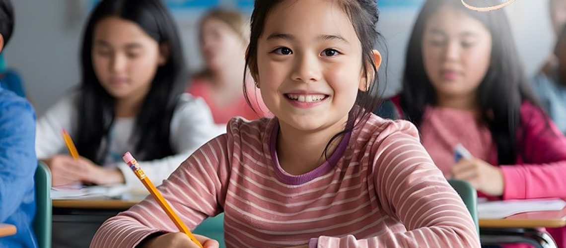 SuperMath student smiling during math tuition.
